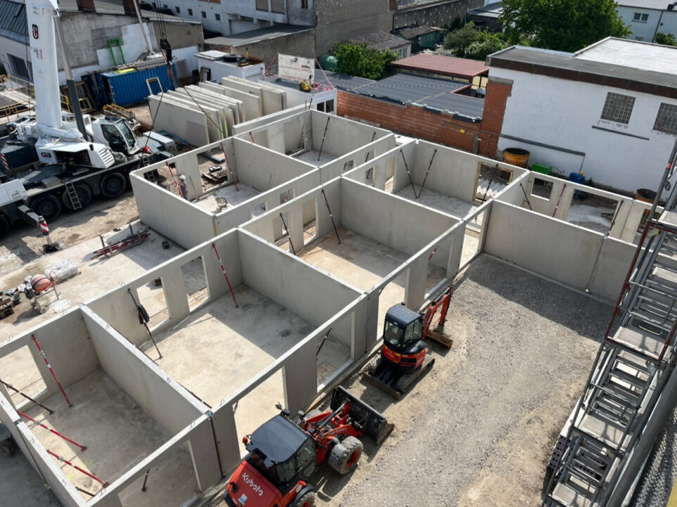 Aufgeräumte Baustelle von einem Studierendenwohnheim